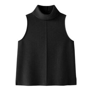 NWT OGL Turtleneck Split Hem Top Black FuzzLuxe Scuba Fabric Size XL